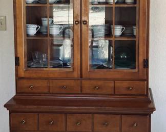 Two Part Step Back Cupboard/China Cabinet.