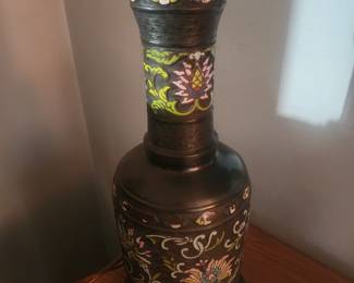 Outstanding  Frederick Cooper enameled brass champlere style table lamp