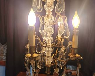 Outstanding vintage table top chandelier lamp