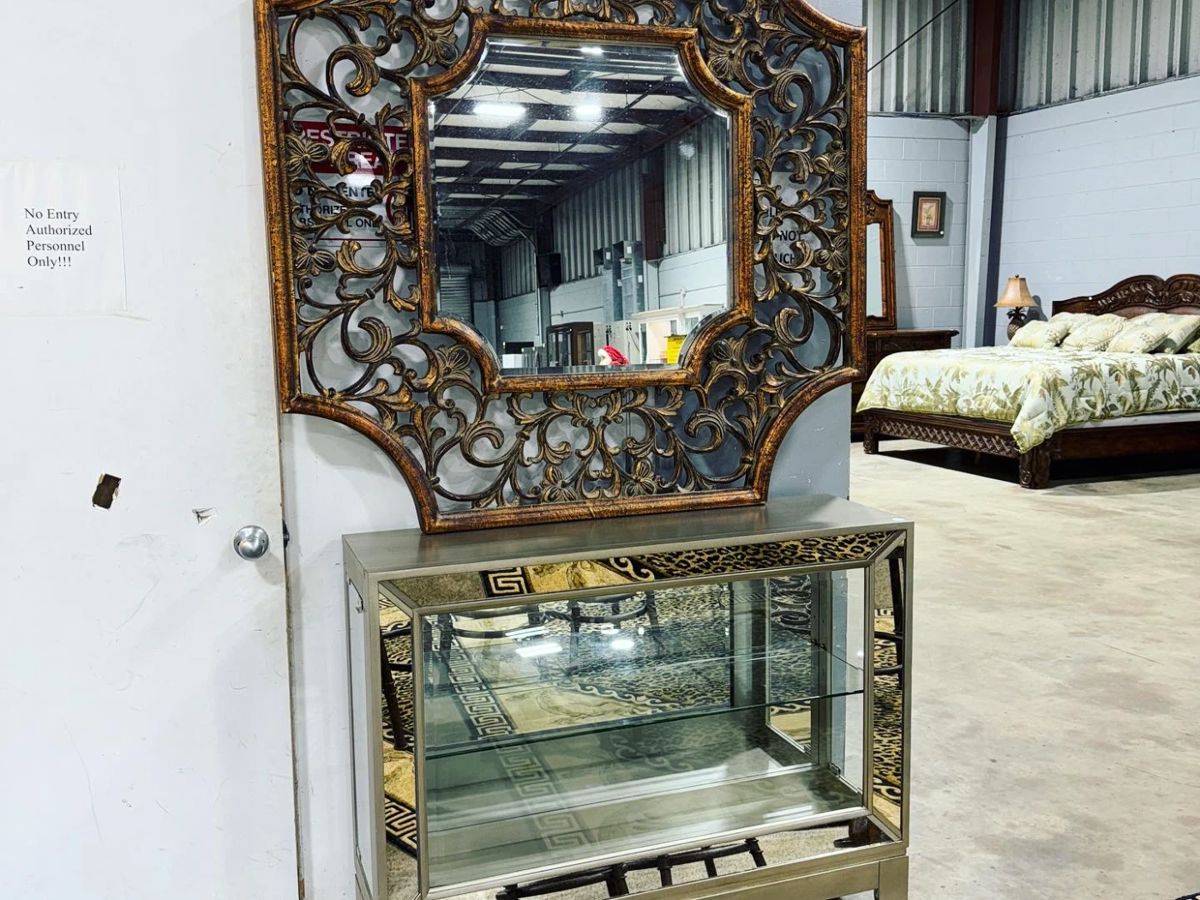 Mirrored Display Case and Ornate Mirror Orlando Estate Auction