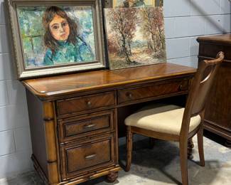 Tommy Bahama Desk and Chair and Artwork Orlando Estate Auction