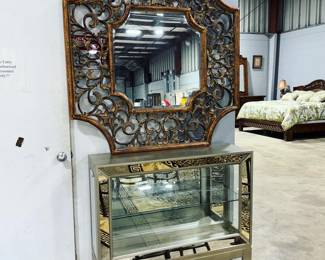Mirrored Display Case and Ornate Mirror Orlando Estate Auction