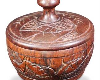 African Hand-Carved Wooden Bowl