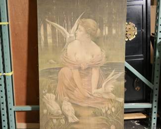 Art Print Mannerist Painting Of Woman With Doves