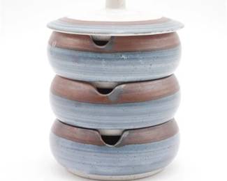 Stacking Stoneware Condiment Bowls w/Lid