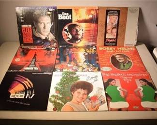 Lot Of 9 Laserdiscs & Records: Bobby Helms, Brenda Lee, Harrison Ford + More