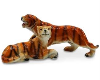 Tiger Figurines by Victoria Ceramics
