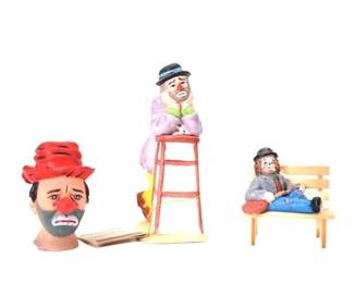 Lot Of 3 Assorted Vintage Emmett Kelly Jr. Clown Figurines