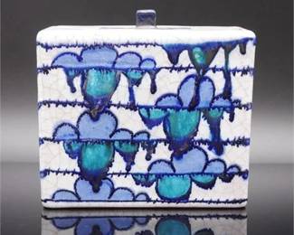 Rare Karlsruher Majolica Art Deco Ceramic Tea Caddy by Paul Speck