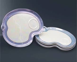 Set Of 5 Vintage Noritake Morimura Lusterware Hand Painted Snack Plates