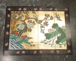Set of 4 Chinoiserie Wall Panels