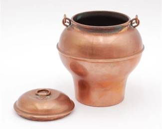 Vintage Swedish Copper Lidded Container w/ Handle