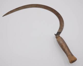 Antique Wooden Handle Sickle Tool
