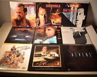 Lot Of 9 Laserdiscs: Die Hard, Amadeus, Aliens, Steve McQueen + More