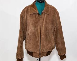 Norm Thompson Brown Suede Leather Flight Bomber Jacket