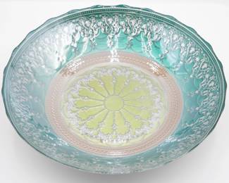 Large Multi-Color Glass Bowl