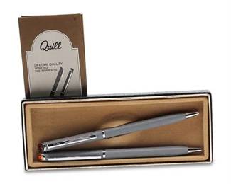 Quill Pocket Gray Slanted Top Ball Point Pen