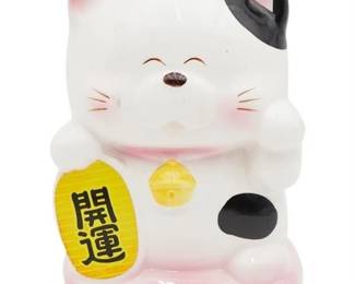 Japanese Lucky Cat "Maneki Neko" Ceramic Coin Bank