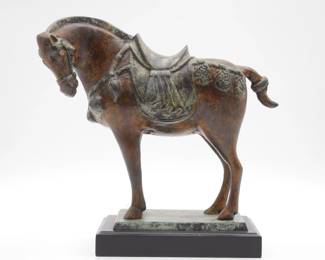 Tang Horse Cast Brass Sculpture
