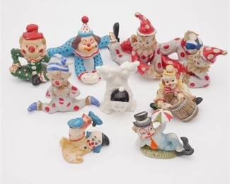 Lot Of Assorted Vintage Clown Miniature Figurines ft. Enesco + More