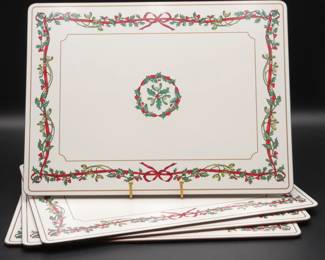 Set Of 4 Royal Worcester Holly Ribbons Placemats