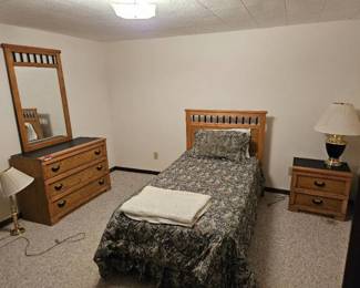 Twin Size Bed W/ Dresser And Side Table