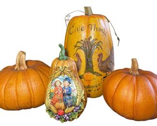 4 Decorative Pumpkins 