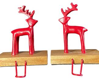 Cast Iron Deer Stocking Hangers 