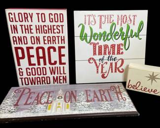 Christmas Wooden Wall Plaques 