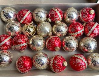 Vintage Glass Christmas Ball Ornaments 