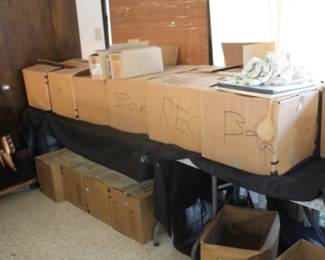 Each of the boxes pictured are full of records and there are at least another 5 boxes not pictured 