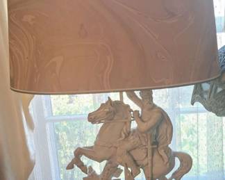 Porcelain Figural Lamp With Shade