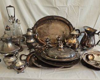 Huge Lot Of Silver Plate