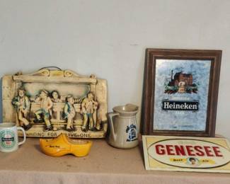 6 Vintage Bar Items, Beer Advertising 