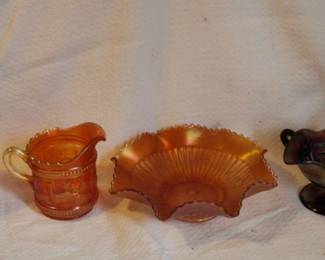 Four Pieces Carnival Glass Dugan, Norwood