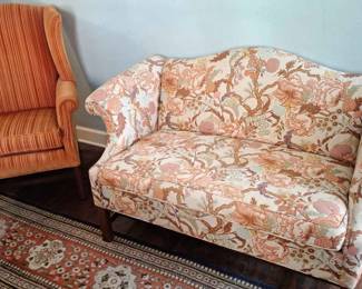 Upholstered Ethan Allen Sofa And Chair 