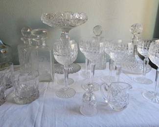Jack Daniels Bottle, Crystal Glasses  More