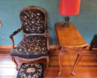 Chair, Table Lamp