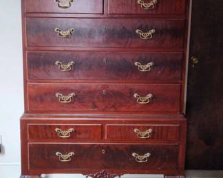 Vintage Highboy Chest Of 8 Drawers 