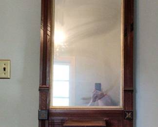 Antique Victorian Eastlake Style Hall Parlor Entry Vanity Pier Mirror