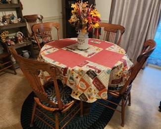 Dining table with six chairs