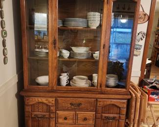 China cabinet.  Several sets of dishes available.