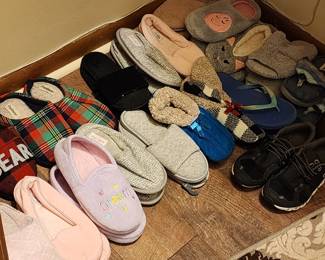 Variety of shoes and slippers