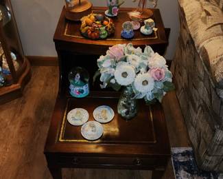 Leather top end table