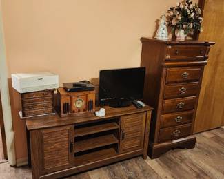 Lingerie chest that matches bedroom set.  Entertainment center that would be great to hold a TV
