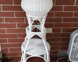 wicker plant stand