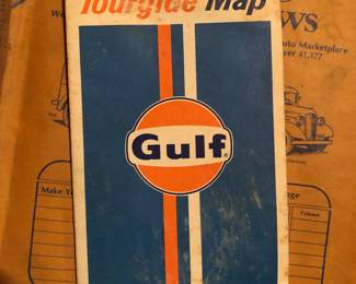 Vtg Gulf map: Alabama, Kentucky, Tennessee