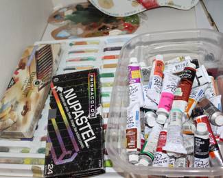 wild, oil sticks, pastels, pencils