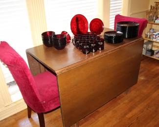 drop-leaf, gate-leg dining table