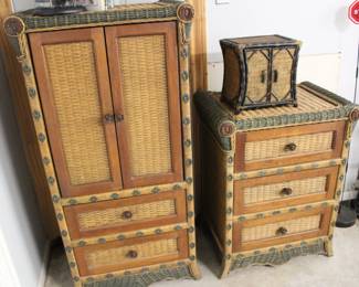 rattan cabinet and chest